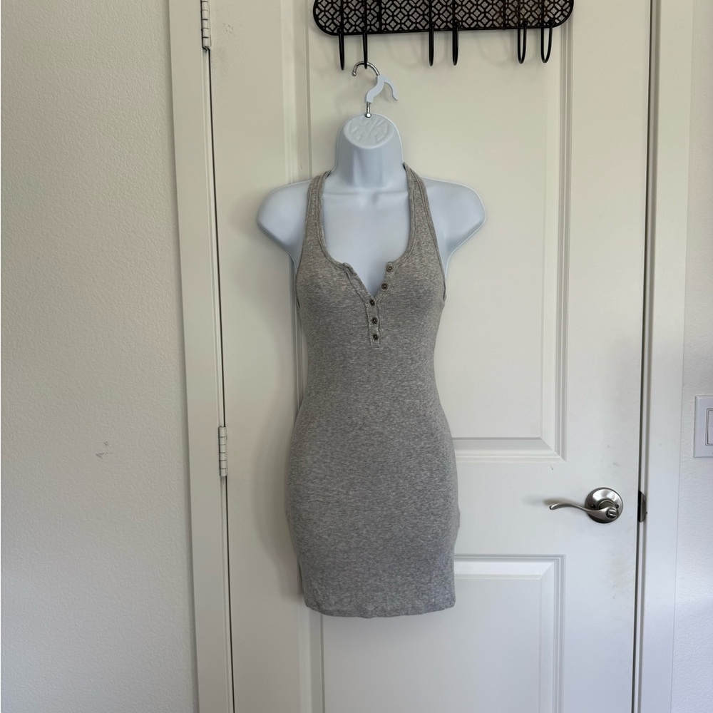 Gray Sleeveless Bodycon Dress